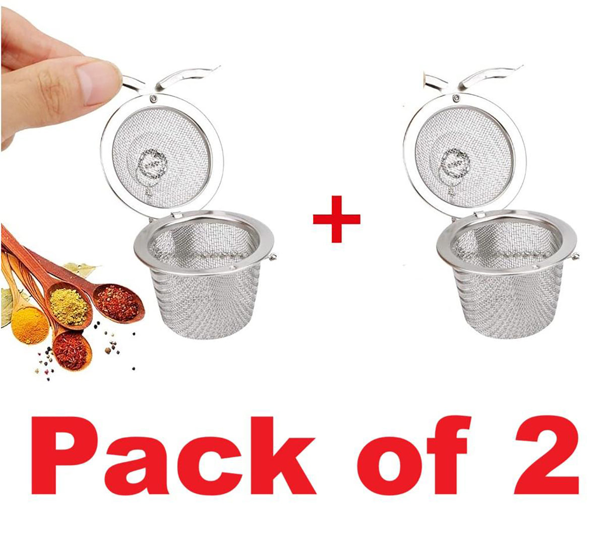 Stainless Steel Tea Filter Infuser 45Cm Basket Shaped Tea Strainer For Green Tea Loose Leaf And Tea Bags With A Chain And A Hook Image 1