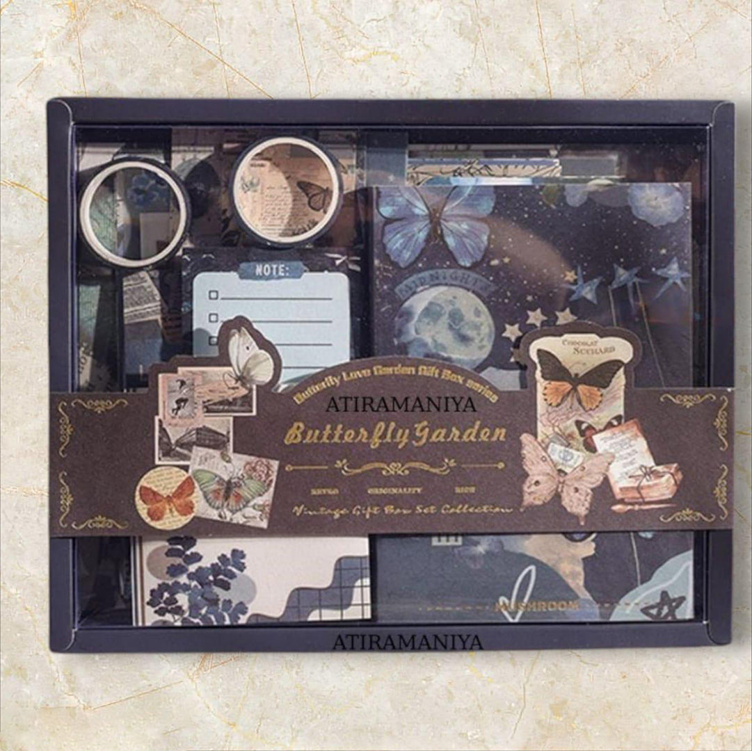 Scrapbook Kit 232 Pcs Junk Journal Kit With Journaling Supplies Scrapbook Paper A6 Grid Notebook Washi Stickers Washi Tape Scrapbook Kit Craft Diy Gift Set Butterfly Image 1