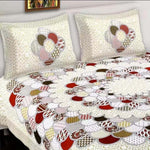 Cotton (90x100 Inch) Double Size Bedsheet With 2 Pillow Cover in Multicolor Image 1
