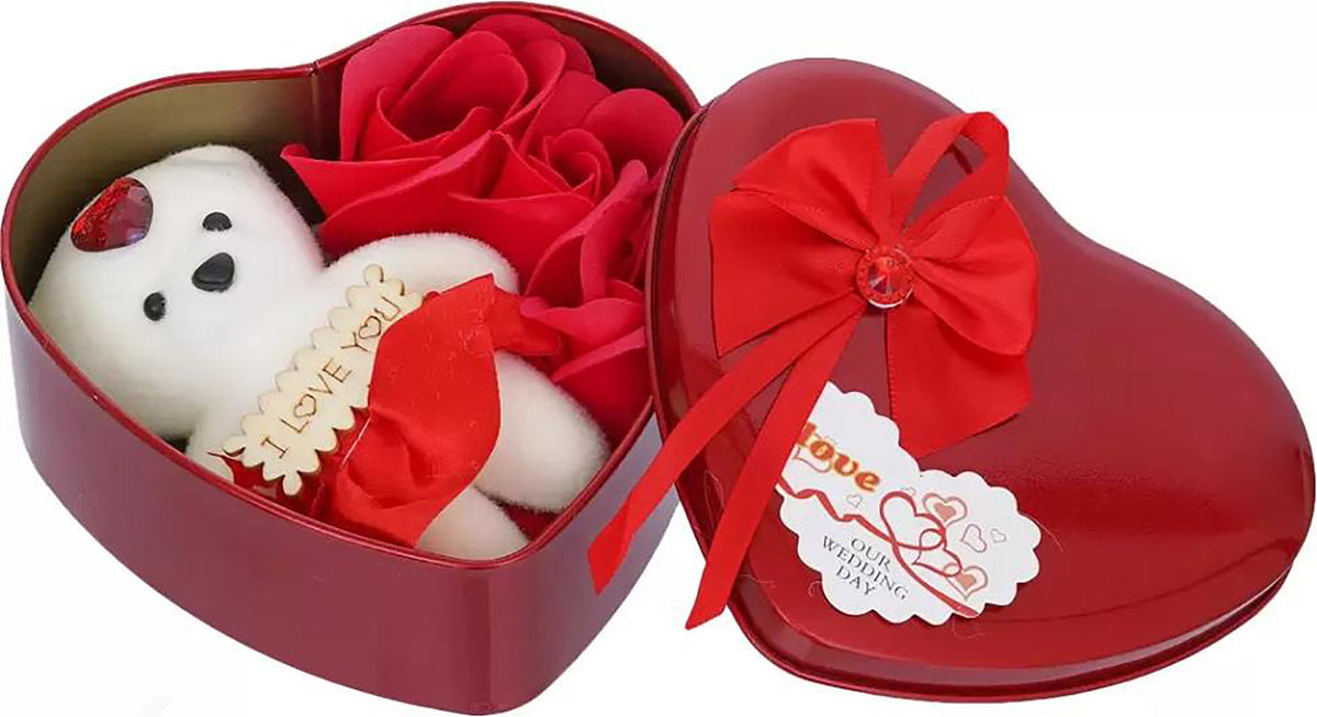 Valentine Gift Artificial Flower Soft Toy Showpiece Greeting Card Image 3