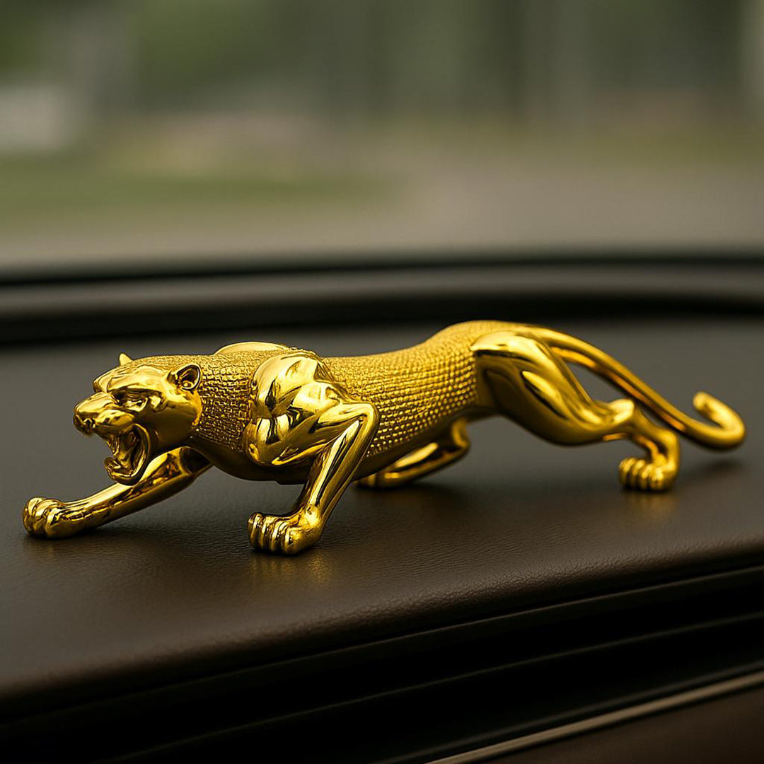 Golden Jaguar Idol For Car Dashboard Accessories Home Decor Items For Hall Showpiece Car Decoration Animal Figurine Leopard Panther Showpiece Image 2