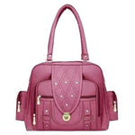 Handbag For Women And Girls Stylish Pink PU Leather Bag Image 2