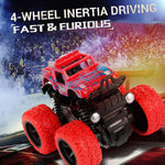 2 Monster Truck Friction Powered Cars Toys 360 Degree Stunt Image 2