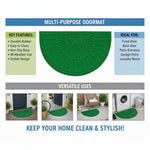 Rubber Anti-Slip Doormat for Home & Bathroom Entrance Green Semi Circle Mat (45x75 cm) Image 4