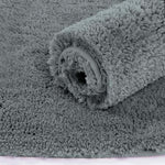 Microfiber Anti-Slip Doormat for Home & Bathroom Entrance Grey Rectangular Mat (35x50 cm) Image 4