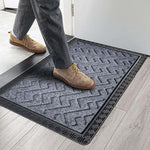 Polypropylene Anti-Slip Doormat for Home & Bathroom Entrance Grey Rectangular Mat (40x60 cm) Image 4